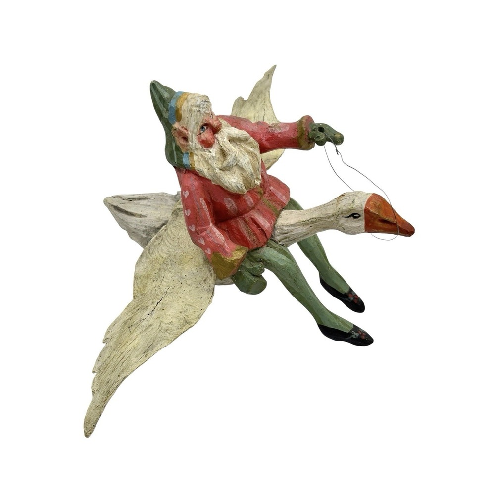 Vintage House of Hatten Santa Elf Fairy Goose Christmas Ornament/ Decor Read*